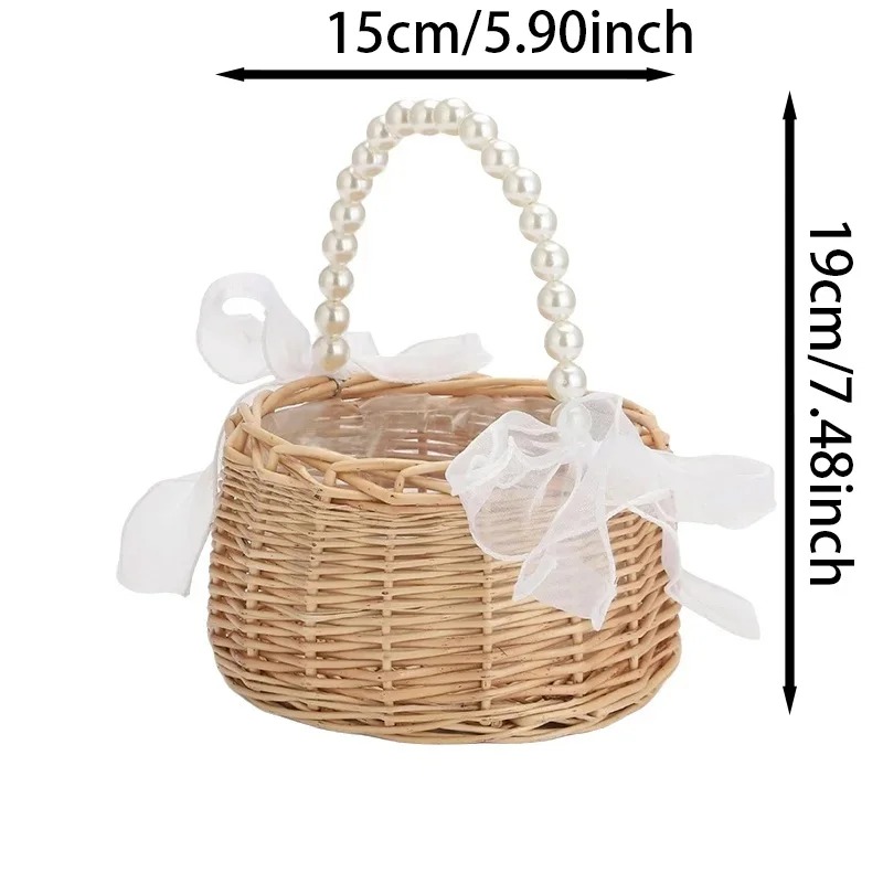 Pearl Handle Rattan Wedding Fl - đánh giá và giá Gardening Tools Girls